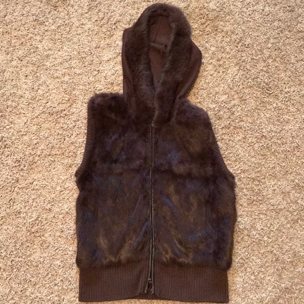 Real rabbit fur vest.
